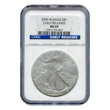 Burnished 2006-W Silver Eagle MS69 Early Release NGC