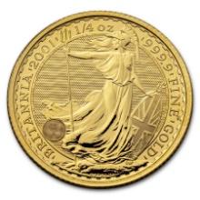 UK Britannia Gold Quarter Ounce QUEEN (dates our choice)