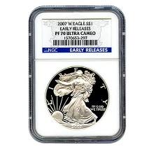 Certified Proof Silver Eagle 2007 PF70 NGC Early Release