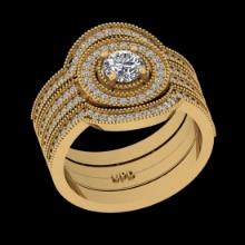 1.15 Ctw VS/SI1 Diamond 18K Yellow Gold Engagement Ring