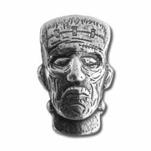 1.5 oz Frankenstein Monster Head Hand Poured Silver Bar