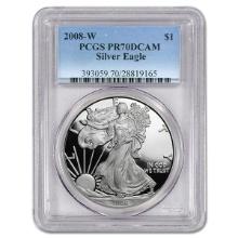 Certified Proof Silver Eagle 2008 PR70DCAM  PCGS