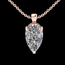 3.58 Ctw VS/SI1 Diamond Style 14 K Rose Gold Solitaire Necklace(ALL DIAMOND ARE LAB GROWN )