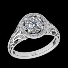 1.17 Ctw VS/SI1 Diamond 14K White Gold Engagement Ring(ALL DAMONDS ARE LAB GROWN)