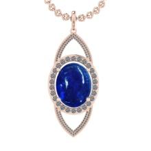 22.50 Ctw VS/SI1 Tanzanite and Diamond 14K Rose Gold Pendant