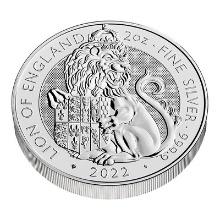 2022 2 oz British Royal Mint Tudor Beast Silver Lion of England