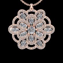 4.28 Ctw VS/SI1 Diamond 18K Rose Gold Necklace (ALL DIAMOND ARE LAB GROWN )