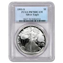 Certified Proof Silver Eagle 1991-S PR70DCAM PCGS