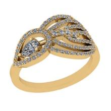 0.67 Ctw VS/SI1 Diamond 14K Yellow Gold Vintage Style Engagement Ring