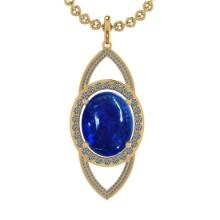 22.50 Ctw VS/SI1 Tanzanite and Diamond 14K Yellow Gold Pendant