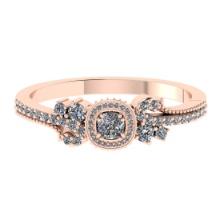 0.52 Ctw VS/SI1 Diamond Prong Set 14K Rose Gold Engagement Ring