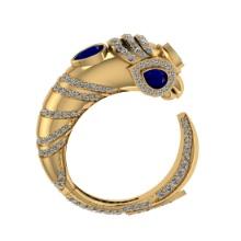 1.82 Ctw VS/SI1 Blue Sapphire and Diamond 14K Yellow Gold Engagement Ring ALL DIAMOND ARE LAB GROWN