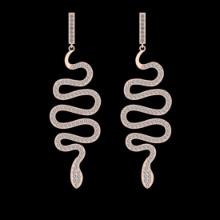 1.52 Ctw VS/SI1 Diamond 10K Rose Gold Dangling Earrings