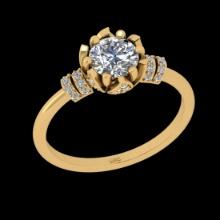 1.41 Ctw VS/SI1 Diamond 18K Yellow Gold Engagement Ring