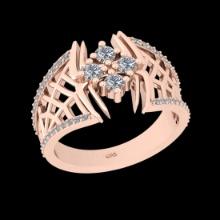 0.64 Ctw VS/SI1 Diamond Prong Set 18K Rose Gold Engagement Ring