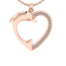 0.10 Ctw VS/SI1 Diamond 14K Rose Gold Necklace (ALL DIAMOND ARE LAB GROWN )