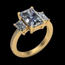 3.62 Ctw VS/SI1 Diamond 10K Yellow Gold Engagement Ring