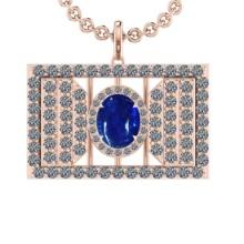 42.90 Ctw VS/SI1 Tanzanite and Diamond 14K Rose Gold Pendant