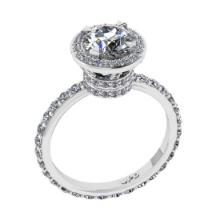 1.99 Ctw VS/SI1 Diamond 10K White Gold Engagement Halo Ring(ALL DAMONDS ARE LAB GROWN)