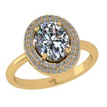 2.29 Ctw VS/SI1 Diamond 10K Yellow Gold Engagement Halo Ring(ALL DAMONDS ARE LAB GROWN)