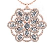 4.28 Ctw VS/SI1 Diamond 14K Rose Gold Necklace (ALL DIAMOND ARE LAB GROWN )