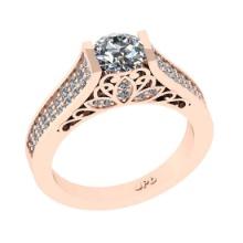 1.55 Ctw VS/SI1 Diamond 14K Rose Gold Filigree Engagement Ring