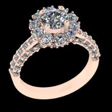 2.87 Ctw VS/SI1 Diamond 18K Rose Gold Engagement Ring