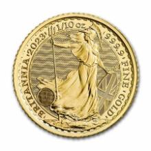 Great Britain 1/10 oz Gold 2023 Britannia Queen Elizabeth II BU