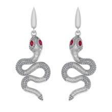 2.15 CtwVS/SI1 Ruby and Diamond 14K White Gold Sneak Earrings