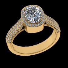 1.88 Ctw VS/SI1 Diamond 14 K Yellow Gold Engagement Ring (ALL DIAMOND ARE LAB GROWN )