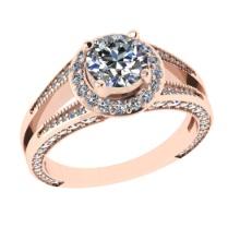 1.50 Ctw VS/SI1 Diamond 14K Rose Gold Engagement Ring (ALL DIAMOND ARE LAB GROWN )