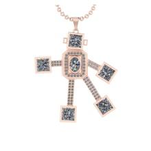 5.15 Ctw VS/SI1 Diamond 14K Rose Gold robot theme Necklace (ALL DIAMOND ARE LAB GROWN )