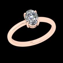 1.00 Ctw VS/SI1 Diamond Style 14 K Rose Gold Solitaire Ring (ALL DIAMOND ARE LAB GROWN )