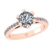 1.12 Ctw VS/SI1 Diamond 10K Rose Gold Engagement Halo Ring(ALL DAMONDS ARE LAB GROWN)