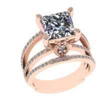 2.70 Ctw VS/SI1 Diamond 14k Rose Gold Engagement Ring (ALL DIAMOND ARE LAB GROWN )