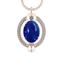 45.78 Ctw VS/SI1 Tanzanite and Diamond 14K Rose Gold Pendant