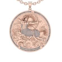 1.96 Ctw VS/SI1 Diamond 14K Rose Gold Zodiac sign theme Necklace (ALL DIAMOND ARE LAB GROWN )