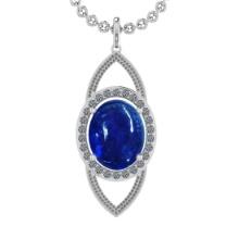 22.50 Ctw VS/SI1 Tanzanite and Diamond 14K White Gold Pendant