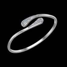 0.67 Ctw VS/SI1 Diamond 18K White Gold Bangle (ALL DIAMOND ARE LAB GROWN )