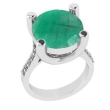 3.25 Ctw VS/SI1 Emerald And Diamond 14k White Gold Engagement Ring (ALL DIAMOND ARE LAB GROWN)