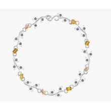 3.75 Ctw VS/SI1 Fancy Natural Yellow Brown and white Diamond 14K White Gold Bracelet