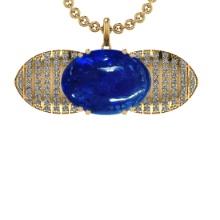 31.58 Ctw VS/SI1 Tanzanite and Diamond 14K Yellow Gold Pendant