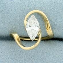 1ct Marquise Diamond Solitaire Ring In 14k Yellow Gol