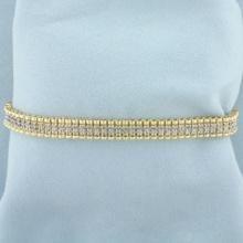 4ct Diamond Tank Track Tennis Bracelet In 14k Yellow Gold