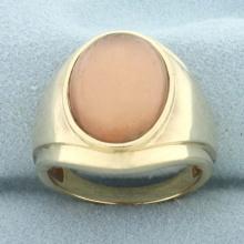 Mens Morganite Doublet Statement Ring In 10k Yellow Gold