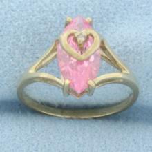 Morganite Heart Ring In 10k Yellow Gold