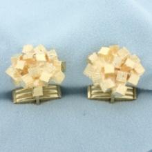 Abstract Cube Modern Design Cufflinks In 14k Yellow Gold