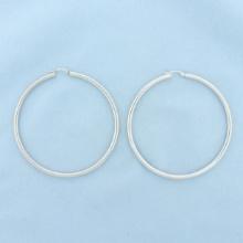 Large Hoop Earrings In 18k White Gold