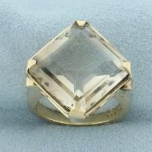 12ct Smoky Topaz Statement Ring In 10k Yellow Gold