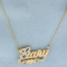 Diamond "gary" Necklace In 14k Yellow Gold